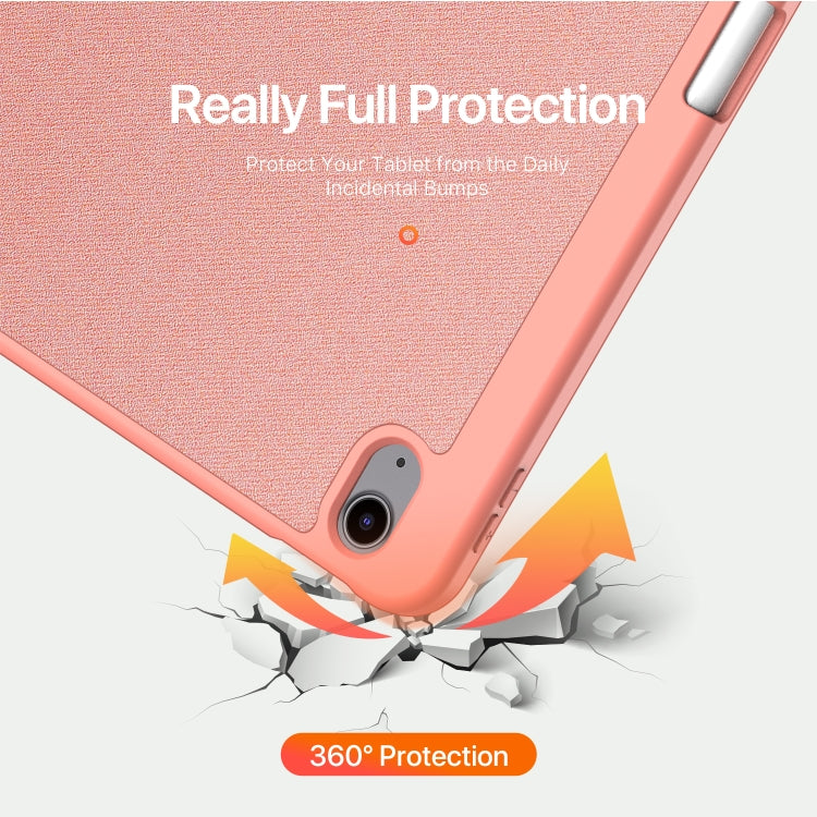 For iPad Air 13 2024 / 2025 / 2026 DUX DUCIS Domo Series Cloth Texture Magnetic Leather Tablet Case(Pink) - HoMEdemic™ 