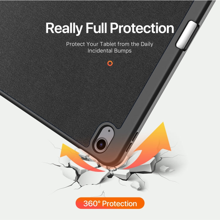 For iPad Air 13 2024 / 2025 DUX DUCIS Domo Series Cloth Texture Magnetic Leather Tablet Case(Black) - HoMEdemic™ 