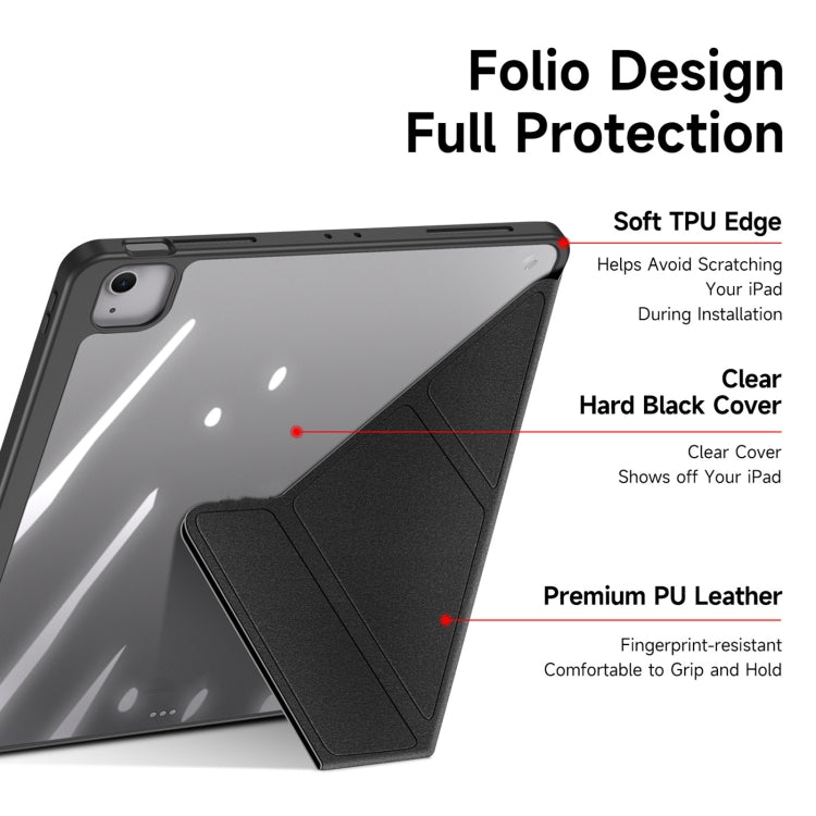 For iPad Air 13 2024 / 2025 DUX DUCIS Magi Series Smart Leather Tablet Case(Black) - HoMEdemic™ 