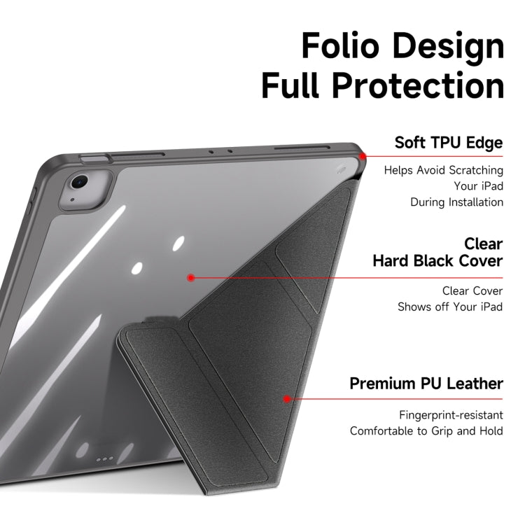 For iPad Air 13 2024 / 2025 DUX DUCIS Magi Series Smart Leather Tablet Case(Grey) - HoMEdemic™ 