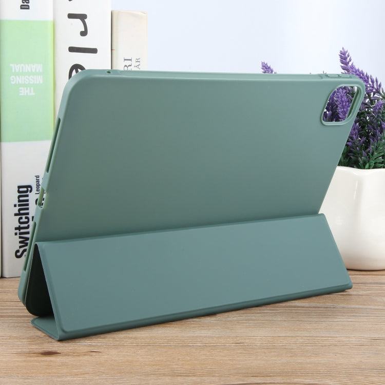For iPad Air 13 2025 / 2024 GEBEI 3-folding Holder Shockproof Flip Leather Tablet Case(Dark Green) - HoMEdemic™ 