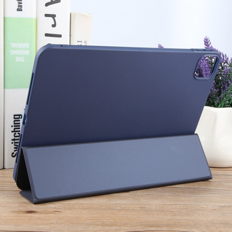 For iPad Air 13 2026 / 2025 / 2024 GEBEI 3-folding Holder Shockproof Flip Leather Tablet Case(Dark Blue) - HoMEdemic™ 