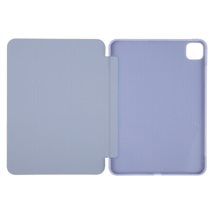 For iPad Air 13 2026 / 2025 / 2024 GEBEI 3-folding Holder Shockproof Flip Leather Tablet Case(Light Purple) - HoMEdemic™ 