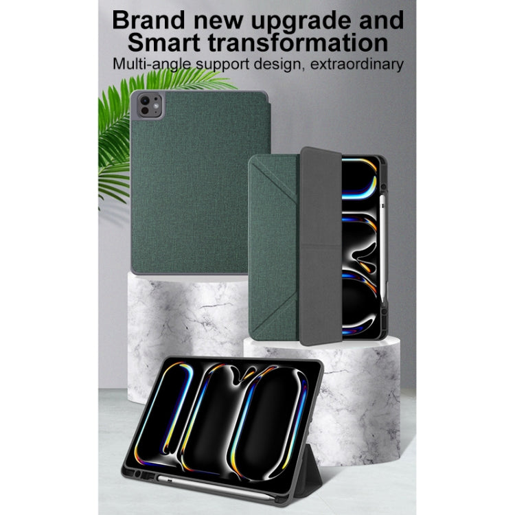 For iPad Air 13 2026 / 2025 / 2024 Mutural Multi-fold Smart Leather Tablet Case(Green) - HoMEdemic™ 