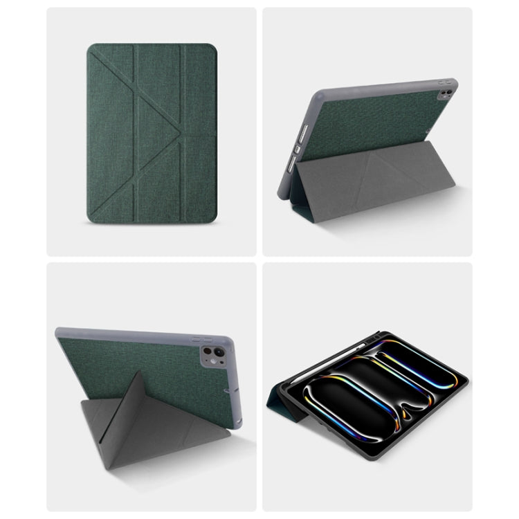 For iPad Air 13 2026 / 2025 / 2024 Mutural Multi-fold Smart Leather Tablet Case(Green) - HoMEdemic™ 