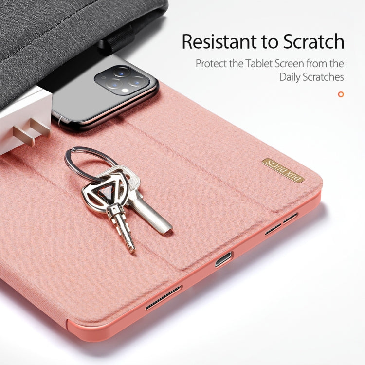 For iPad Pro 11 2022 / 2021 / 2020 DUX DUCIS Domo Series Horizontal Flip Magnetic TPU + PU Leather Tablet Case with Three-folding Holder & Pen Slot & Sleep / Wake-up Function(Pink) - HoMEdemic™ 