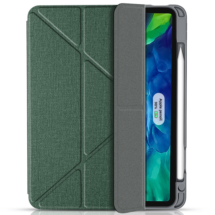 For iPad Pro 11 2022 / 2021 / 2020 MMutural Multi-fold Smart Leather Tablet Case(Dark Green) - HoMEdemic™ 