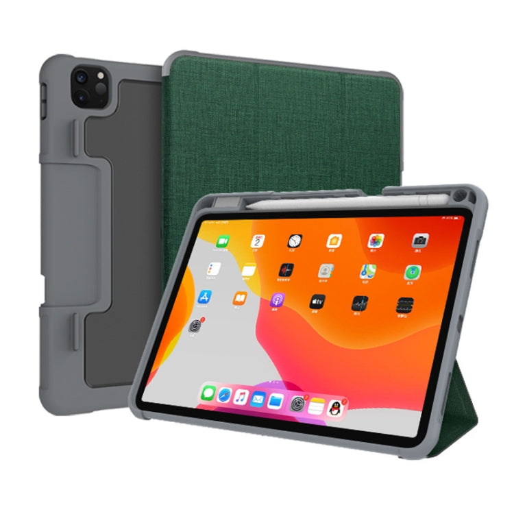 For iPad Pro 11 2022 / 2021 / 2020 Mutural Horizontal Flip Leather Tablet Case with Holder & Pen Slot(Dark Green) - HoMEdemic™ 
