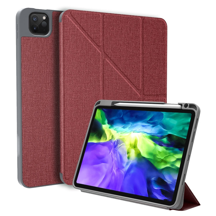 For iPad Pro 11 2022 / 2021 / 2020 Mutural Multi-fold Smart Leather Tablet Case(Red) - HoMEdemic™ 