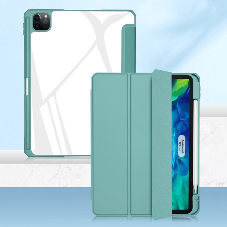 For iPad Pro 11 2022 / 2021 / 2020 Mutural Pinyue Series PC + TPU Horizontal Flip Leather Tablet Case with Holder & Pen Slot & Sleep / Wake-up Function(Dark Green) - HoMEdemic™ 