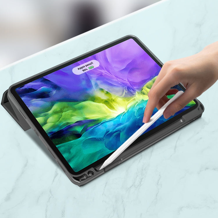 For iPad Pro 11 2022 / 2021 / 2020 Mutural YASHI Series TPU + PU Cloth Pattern Texture Horizontal Flip Leather Tablet Case with Three-folding Holder & Pen Slot & Wake-up / Sleep Function(Blue) - HoMEdemic™ 