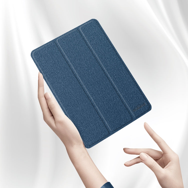 For iPad Pro 11 2022 / 2021 / 2020 Mutural YASHI Series TPU + PU Cloth Pattern Texture Horizontal Flip Leather Tablet Case with Three-folding Holder & Pen Slot & Wake-up / Sleep Function(Blue) - HoMEdemic™ 