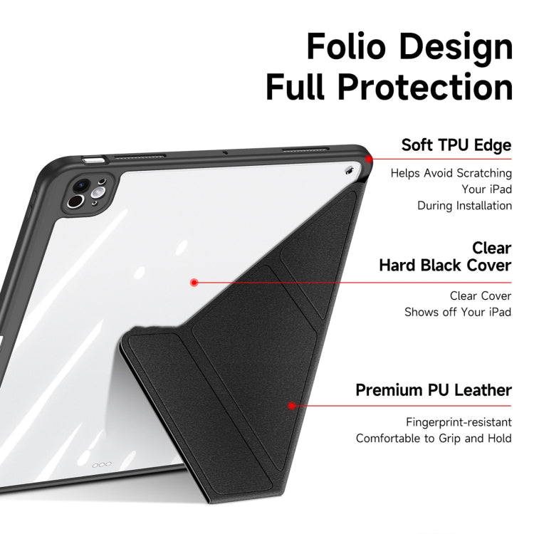 For iPad Pro 11 2024 DUX DUCIS Magi Series Smart Leather Tablet Case(Black) - HoMEdemic™ 