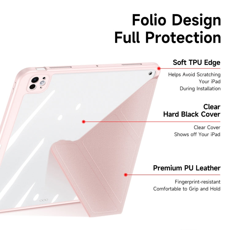For iPad Pro 11 2024 DUX DUCIS Magi Series Smart Leather Tablet Case(Pink) - HoMEdemic™ 