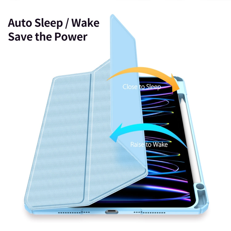 For iPad Pro 11 2024 DUX DUCIS TOBY Series Antiskid Leather Tablet Case with Sleep / Wake-up Function(Blue) - HoMEdemic™ 