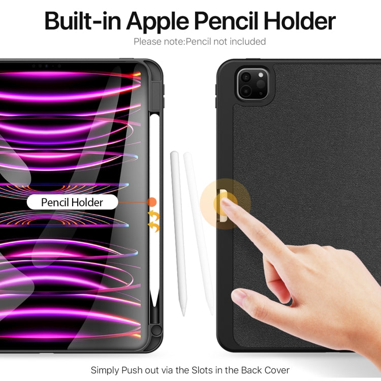 For iPad Pro 11 2025 / 2024 DUX DUCIS Domo Series Cloth Texture Magnetic Leather Tablet Case(Black) - HoMEdemic™ 