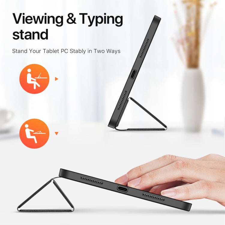 For iPad Pro 11 2025 / 2024 DUX DUCIS Domo Series Cloth Texture Magnetic Leather Tablet Case(Black) - HoMEdemic™ 