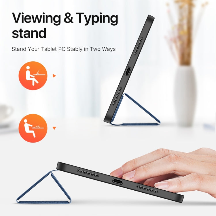 For iPad Pro 11 2025 / 2024 DUX DUCIS Domo Series Cloth Texture Magnetic Leather Tablet Case(Blue) - HoMEdemic™ 