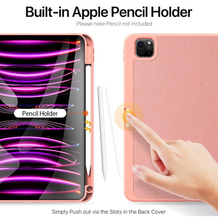 For iPad Pro 11 2025 / 2024 DUX DUCIS Domo Series Cloth Texture Magnetic Leather Tablet Case(Pink) - HoMEdemic™ 