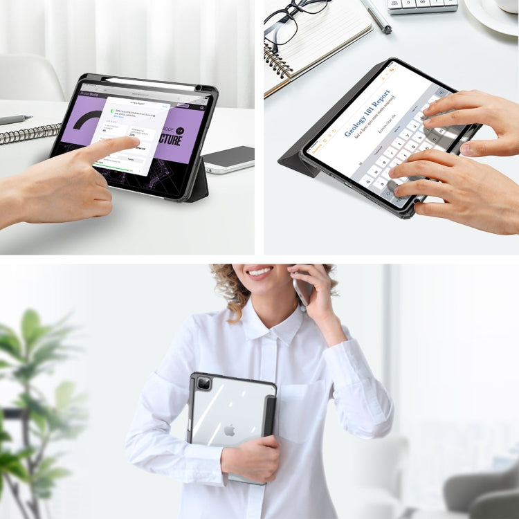 For iPad Pro 11 2025 / 2024 DUX DUCIS TOBY Series Antiskid Leather Tablet Case with Sleep / Wake-up Function(Black) - HoMEdemic™ 
