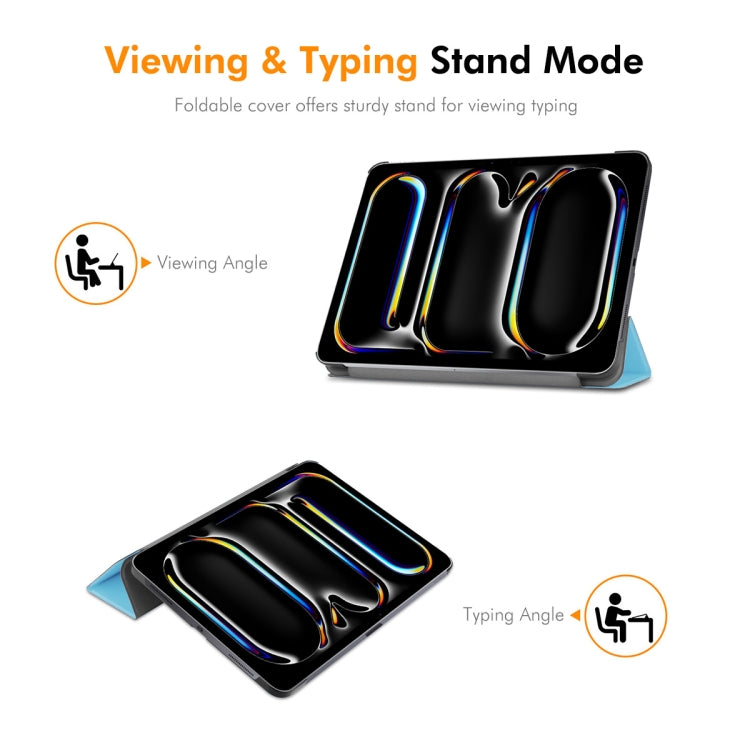 For iPad Pro 11 2025 / 2024 ENKAY Tri-fold Custer Texture Platic Leather Smart Tablet Case(Purple) - HoMEdemic™ 