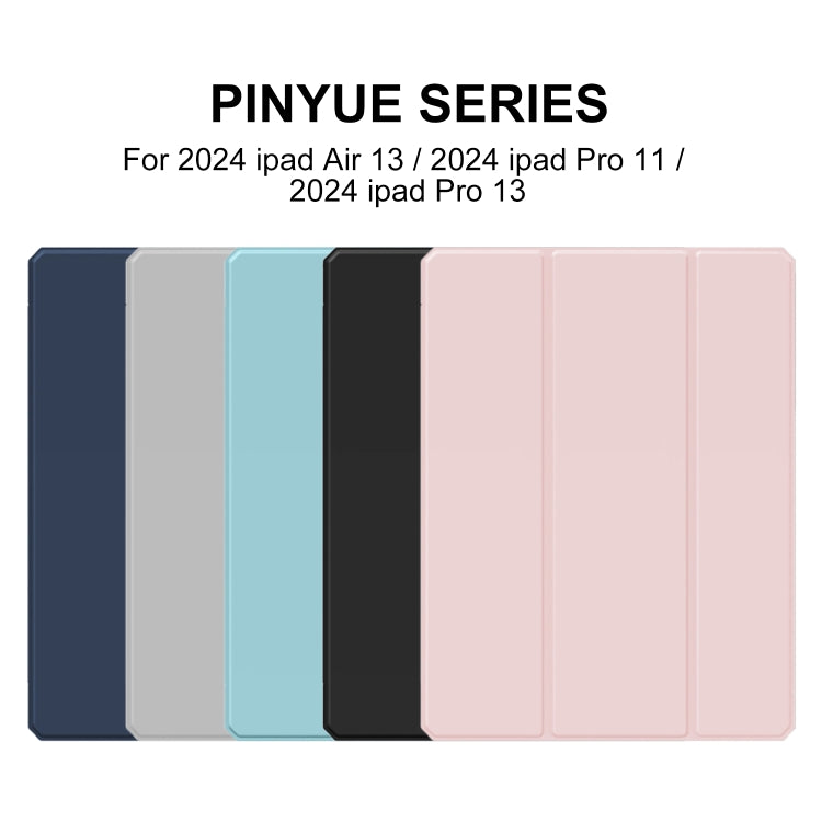 For iPad Pro 11 2025 / 2024 Mutural Pinyue Series Smart Leather Tablet Case(Grey) - HoMEdemic™ 