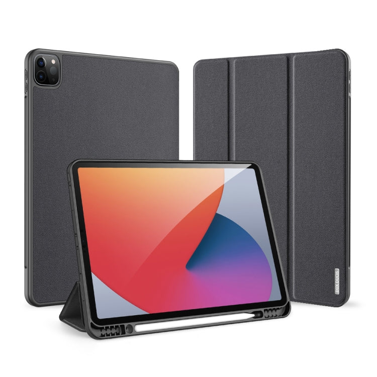 For iPad Pro 12.9 2022 / 2021 / 2020 DUX DUCIS Domo Series Horizontal Flip Magnetic TPU + PU Leather Tablet Case with Three-folding Holder & Pen Slot & Sleep / Wake-up Function(Black) - HoMEdemic™ 