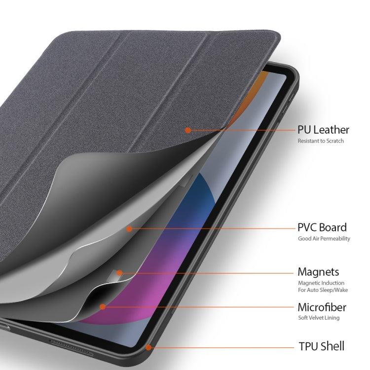 For iPad Pro 12.9 2022 / 2021 / 2020 DUX DUCIS Domo Series Horizontal Flip Magnetic TPU + PU Leather Tablet Case with Three-folding Holder & Pen Slot & Sleep / Wake-up Function(Black) - HoMEdemic™ 