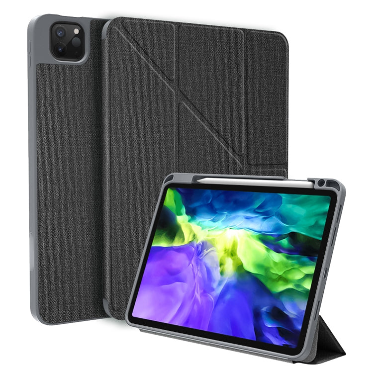 For iPad Pro 12.9 2022 / 2021 / 2020 Mutural Multi-fold Smart Leather Tablet Case(Black) - HoMEdemic™ 
