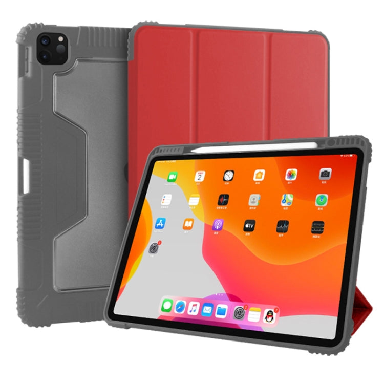 For iPad Pro 12.9 inch 2022 / 2021 / 2020 Mutural Horizontal Flip PC + TPU + PU Leather Tablet Case with Holder & Pen Slot(Red) - HoMEdemic™ 