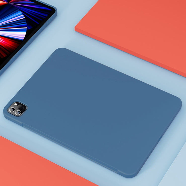 For iPad Pro 12.9 inch 2022 / 2021 / 2020 Mutural Silicone Microfiber Tablet Case(Light Blue) - HoMEdemic™ 