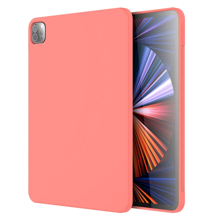 For iPad Pro 12.9 inch 2022 / 2021 / 2020 Mutural Silicone Microfiber Tablet Case(Pink Orange) - HoMEdemic™ 