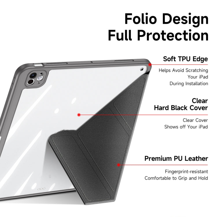 For iPad Pro 13 2024 DUX DUCIS Magi Series Smart Leather Tablet Case(Grey) - HoMEdemic™ 