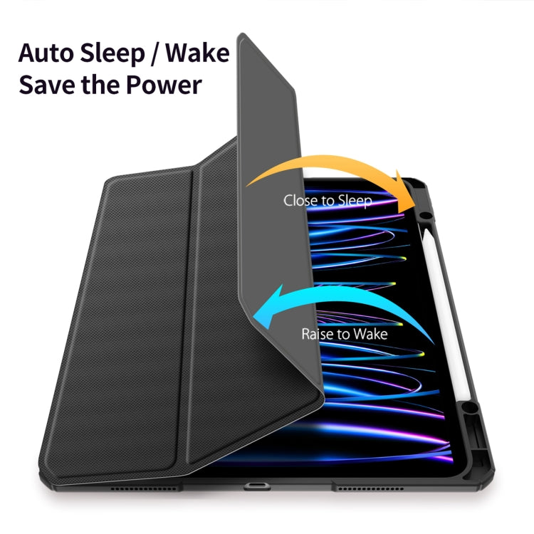 For iPad Pro 13 2024 DUX DUCIS TOBY Series Antiskid Leather Tablet Case with Sleep / Wake-up Function(Black) - HoMEdemic™ 