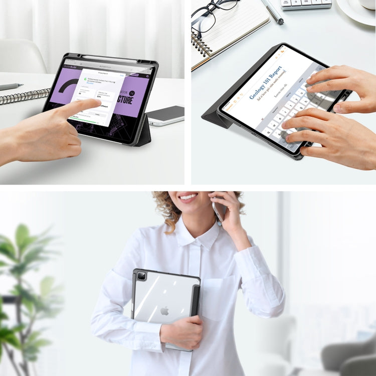 For iPad Pro 13 2024 DUX DUCIS TOBY Series Antiskid Leather Tablet Case with Sleep / Wake-up Function(Black) - HoMEdemic™ 