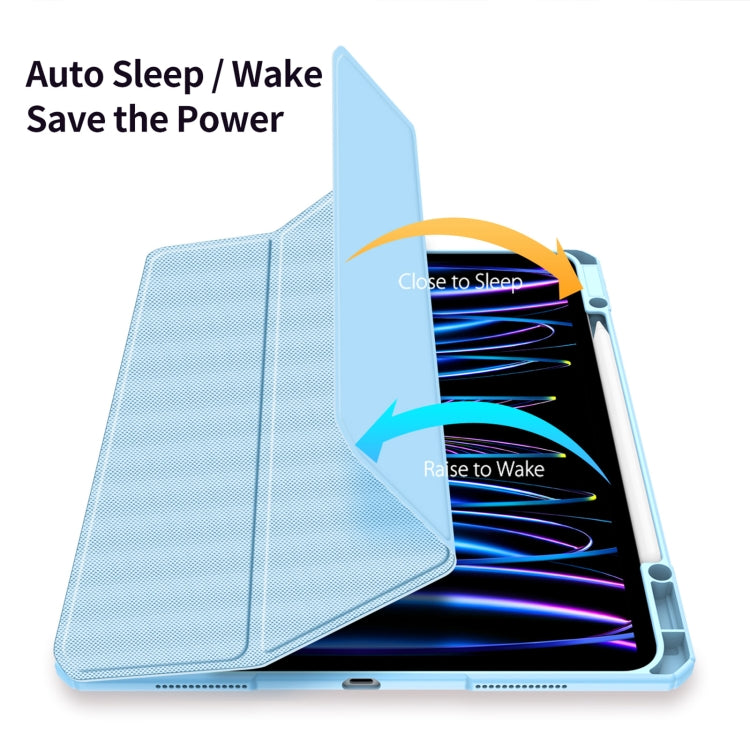 For iPad Pro 13 2024 DUX DUCIS TOBY Series Antiskid Leather Tablet Case with Sleep / Wake-up Function(Blue) - HoMEdemic™ 