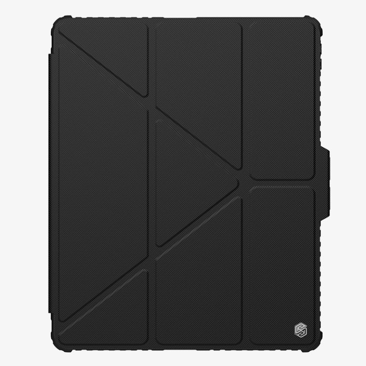 For iPad Pro 13 2024 NILLKIN Bumper Pro Multi-angle Folding Style Tablet Leather Case(Black) - HoMEdemic™ 