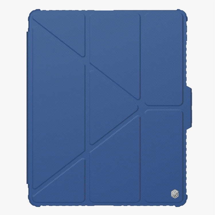 For iPad Pro 13 2024 NILLKIN Bumper Pro Multi-angle Folding Style Tablet Leather Case(Blue) - HoMEdemic™ 