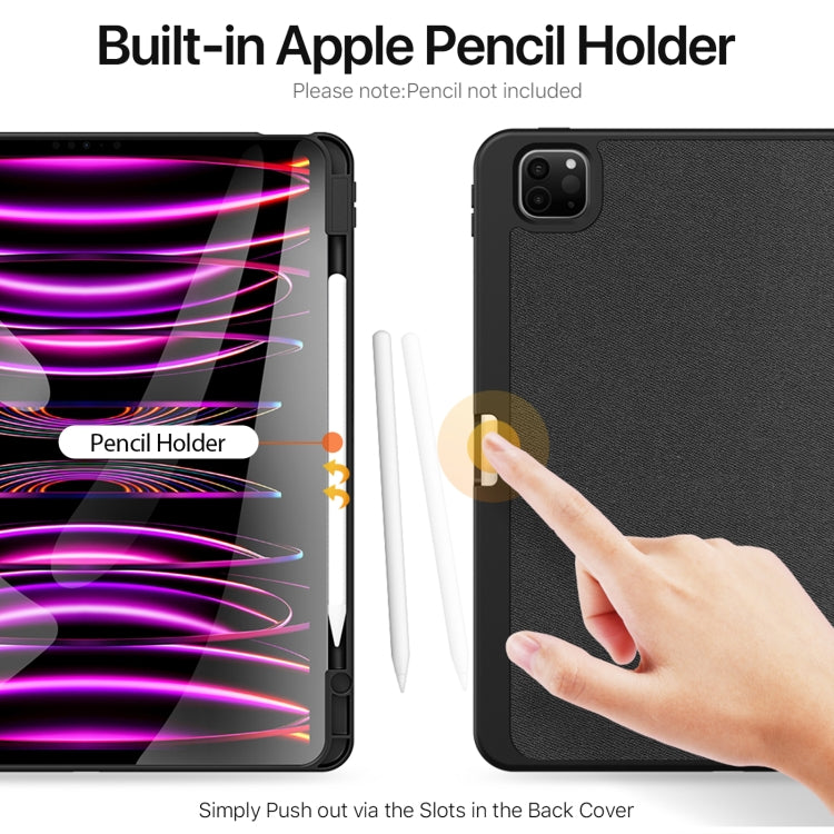 For iPad Pro 13 2025 / 2024 DUX DUCIS Domo Series Cloth Texture Magnetic Leather Tablet Case(Black) - HoMEdemic™ 