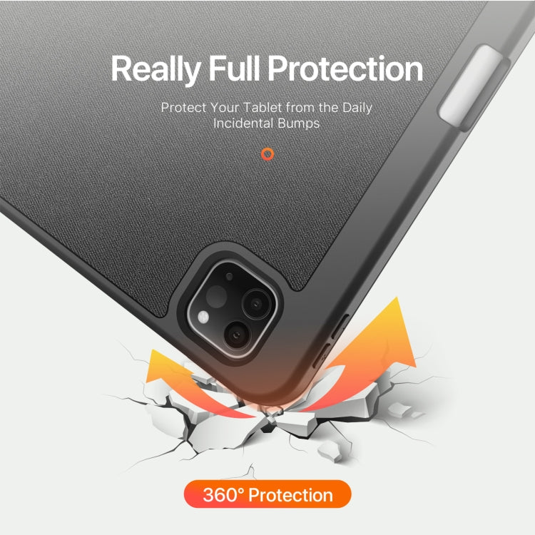 For iPad Pro 13 2025 / 2024 DUX DUCIS Domo Series Cloth Texture Magnetic Leather Tablet Case(Black) - HoMEdemic™ 