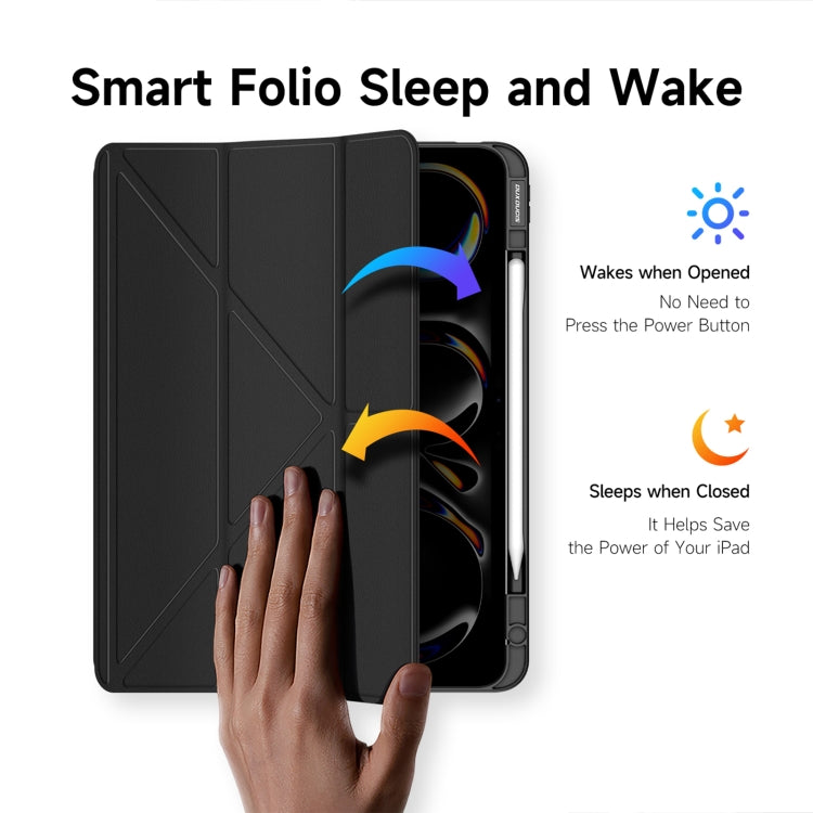 For iPad Pro 13 2025 / 2024 DUX DUCIS Magi Series Smart Leather Tablet Case(Black) - HoMEdemic™ 