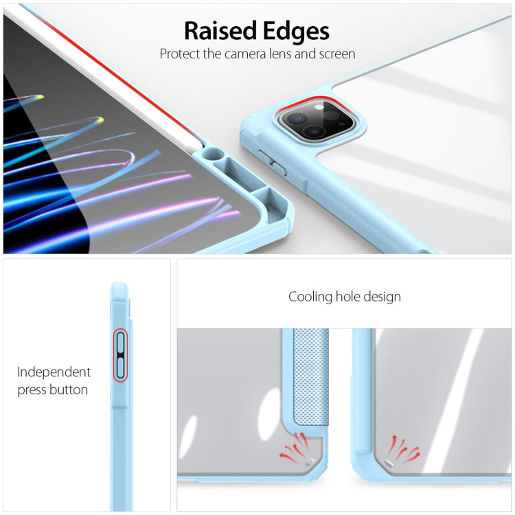 For iPad Pro 13 2025 / 2024 DUX DUCIS TOBY Series Antiskid Leather Tablet Case with Sleep / Wake-up Function(Blue) - HoMEdemic™ 