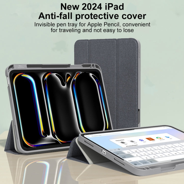 For iPad Pro 13 2025 / 2024 Mutural YASHI Series Tablet Leather Smart Case(Grey) - HoMEdemic™ 