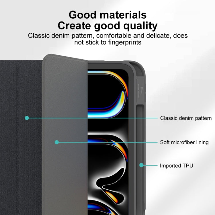 For iPad Pro 13 2025 / 2024 Mutural YASHI Series Tablet Leather Smart Case(Grey) - HoMEdemic™ 