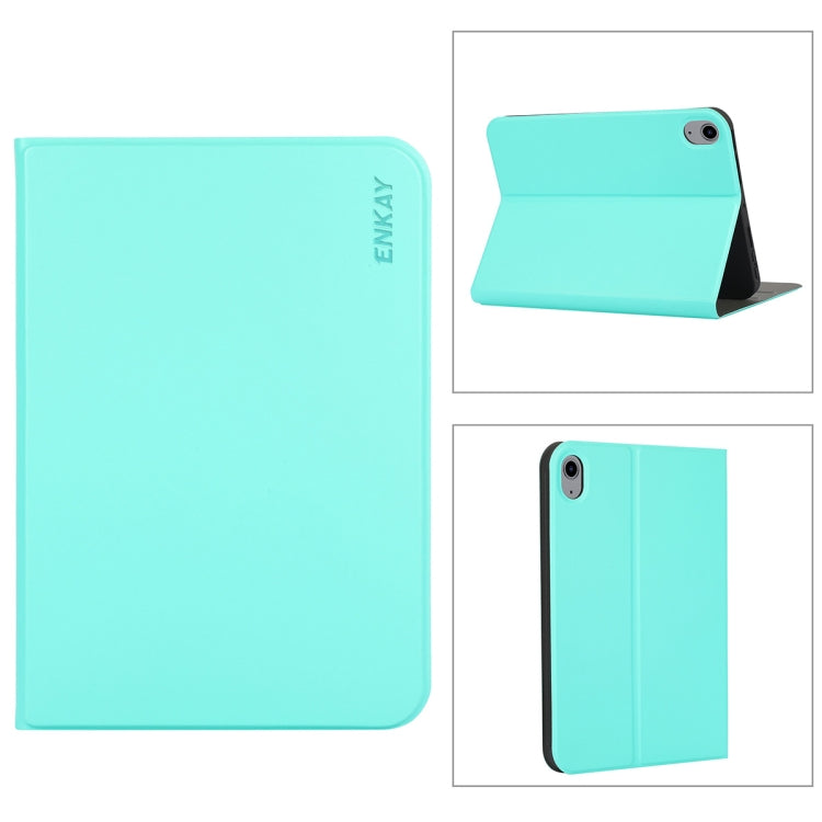 For iPad mini 2024 / mini 6 ENKAY Horizontal Flip PU Leather + TPU Smart Tablet Case with Holder & Sleep / Wake-up Function(Cyan) - HoMEdemic™ 