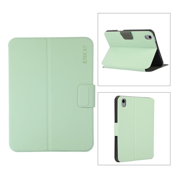 For iPad mini 2024 / mini 6 ENKAY Leather Stand Smart Tablet Case(Light Green) - HoMEdemic™ 
