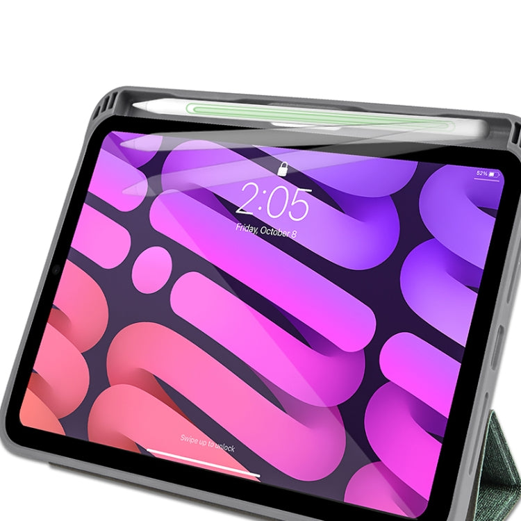 For iPad mini 6 / mini 2024 Mutural YASHI Series Cloth Pattern Texture Horizontal Flip Tablet Case(Black) - HoMEdemic™ 