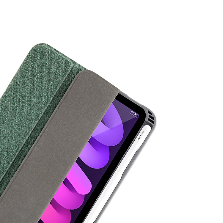 For iPad mini 6 / mini 2024 Mutural YASHI Series Cloth Pattern Texture Horizontal Flip Tablet Case(Black) - HoMEdemic™ 