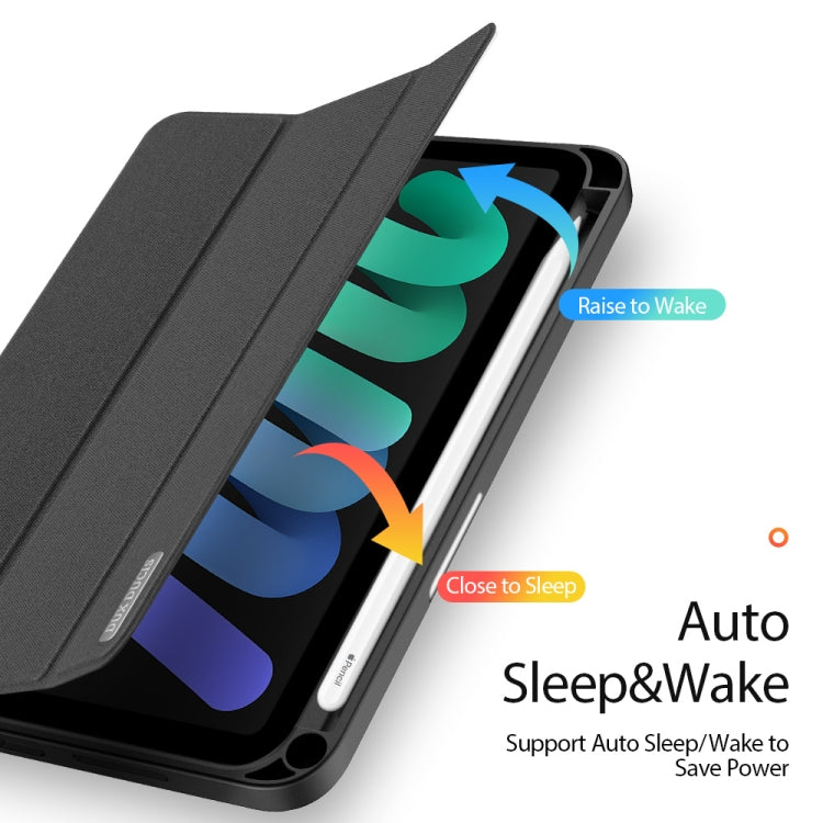 For iPad mini 7 / mini 6 DUX DUCIS Domo Series Horizontal Flip Magnetic TPU + PU Leather Tablet Case with Three-folding Holder & Pen Slot(Black) - HoMEdemic™ 