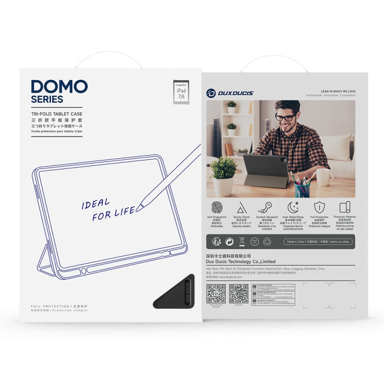 For iPad mini 7 / mini 6 DUX DUCIS Domo Series Horizontal Flip Magnetic TPU + PU Leather Tablet Case with Three-folding Holder & Pen Slot(Black) - HoMEdemic™ 